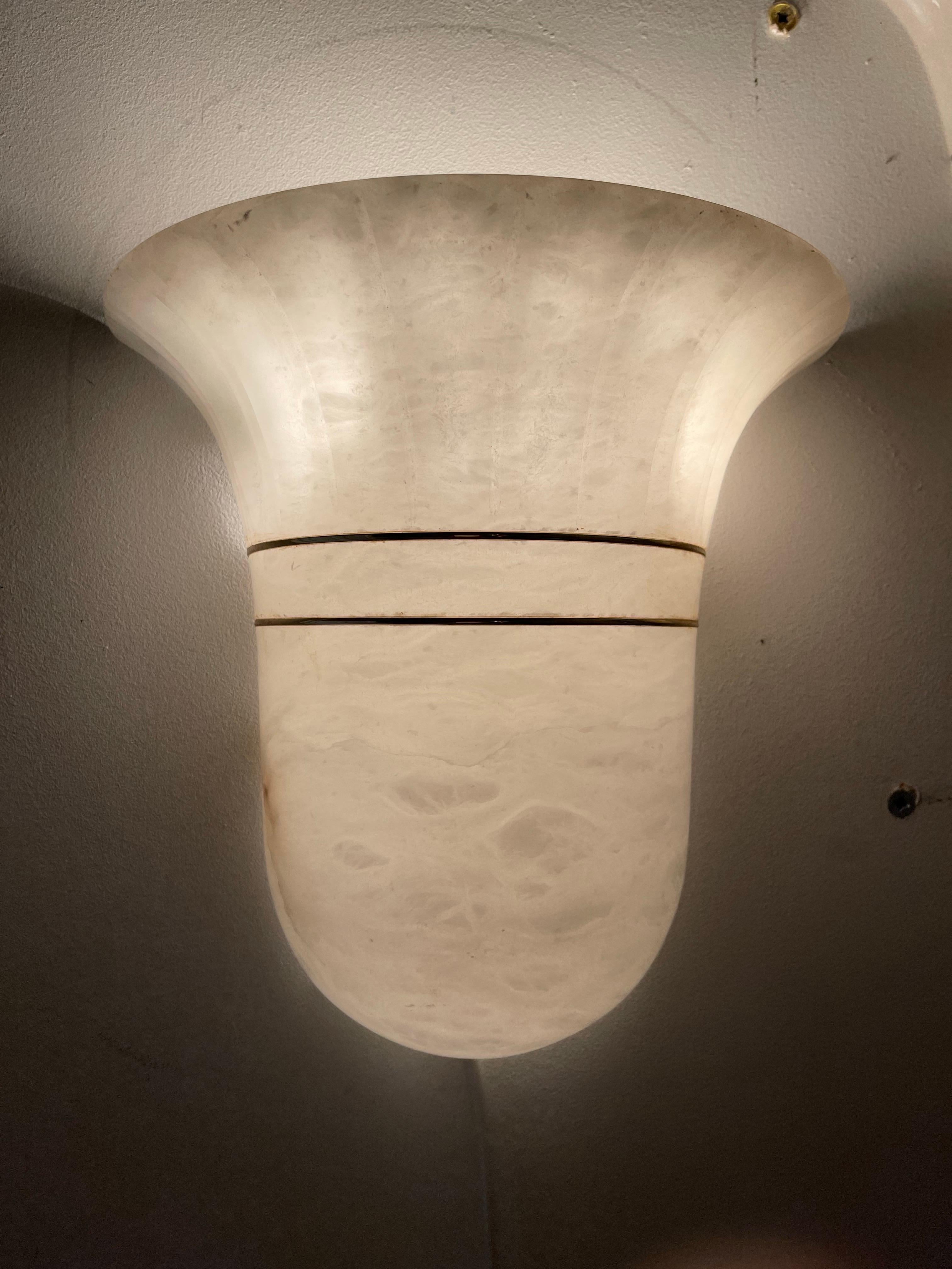 Alabaster Wall lighting Art Deco marble pair , Italy 1970