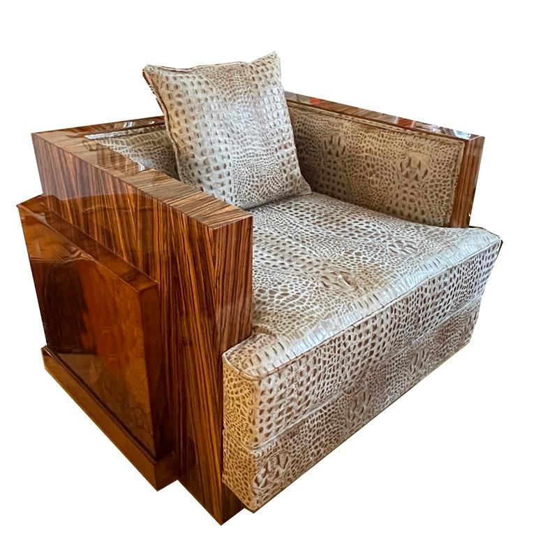 Pair of large Art Deco armchairs For Sale 4