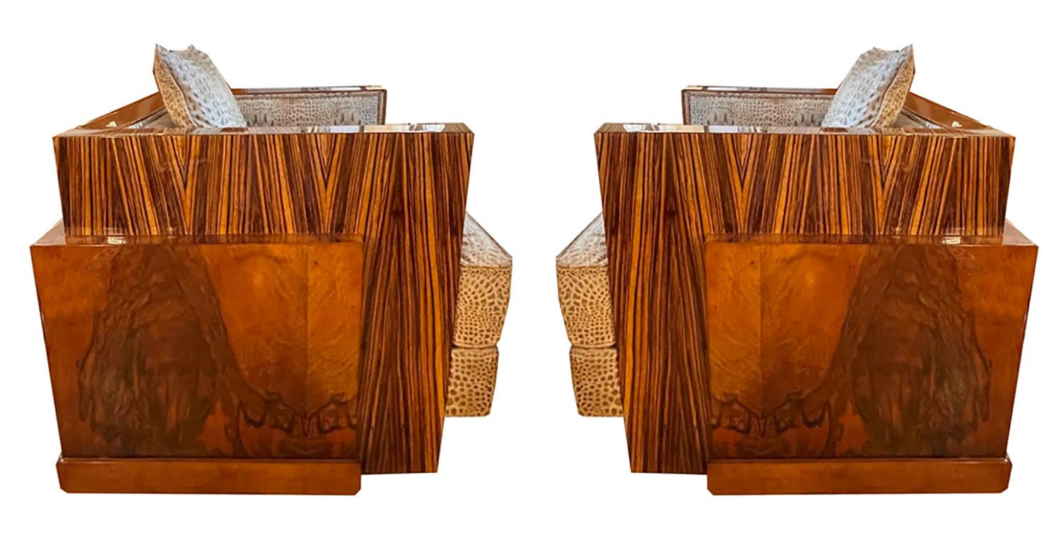 Pair of large Art Deco armchairs For Sale 6
