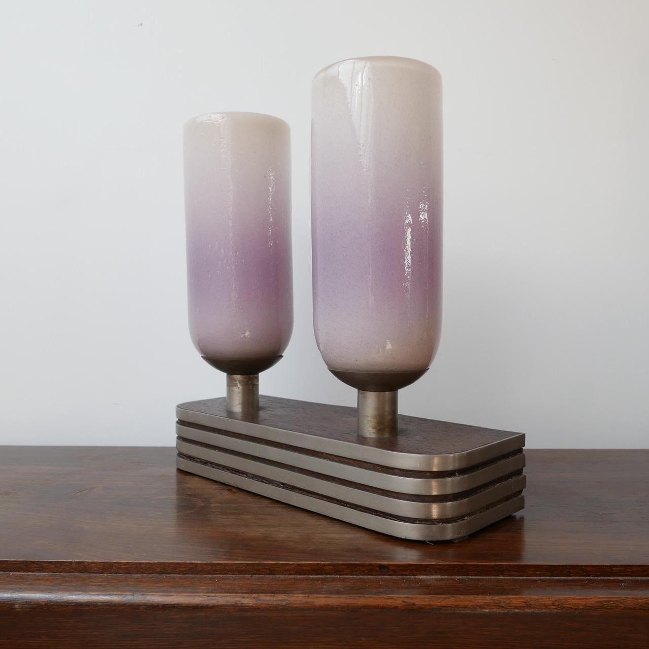 Pair of Large Art Deco Belgium Table Lamps 4