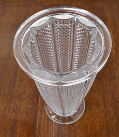 Pair of Large Art Deco Glass Vases, French Mid-Century Modern, 1950