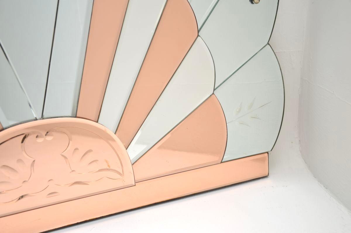 Coppia di grandi specchi d'epoca in stile Deco Mirror in vendita 2