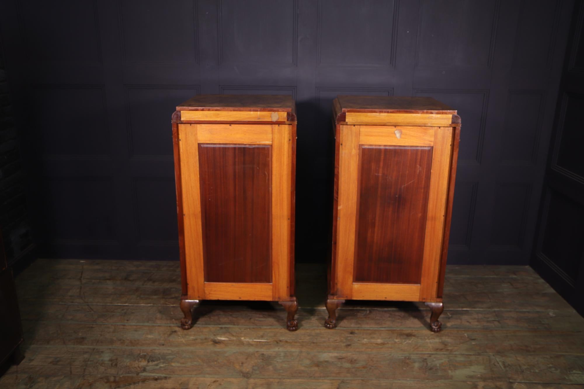 Pair of Large Art Deco Side Cabinets in Burr Walnut 8