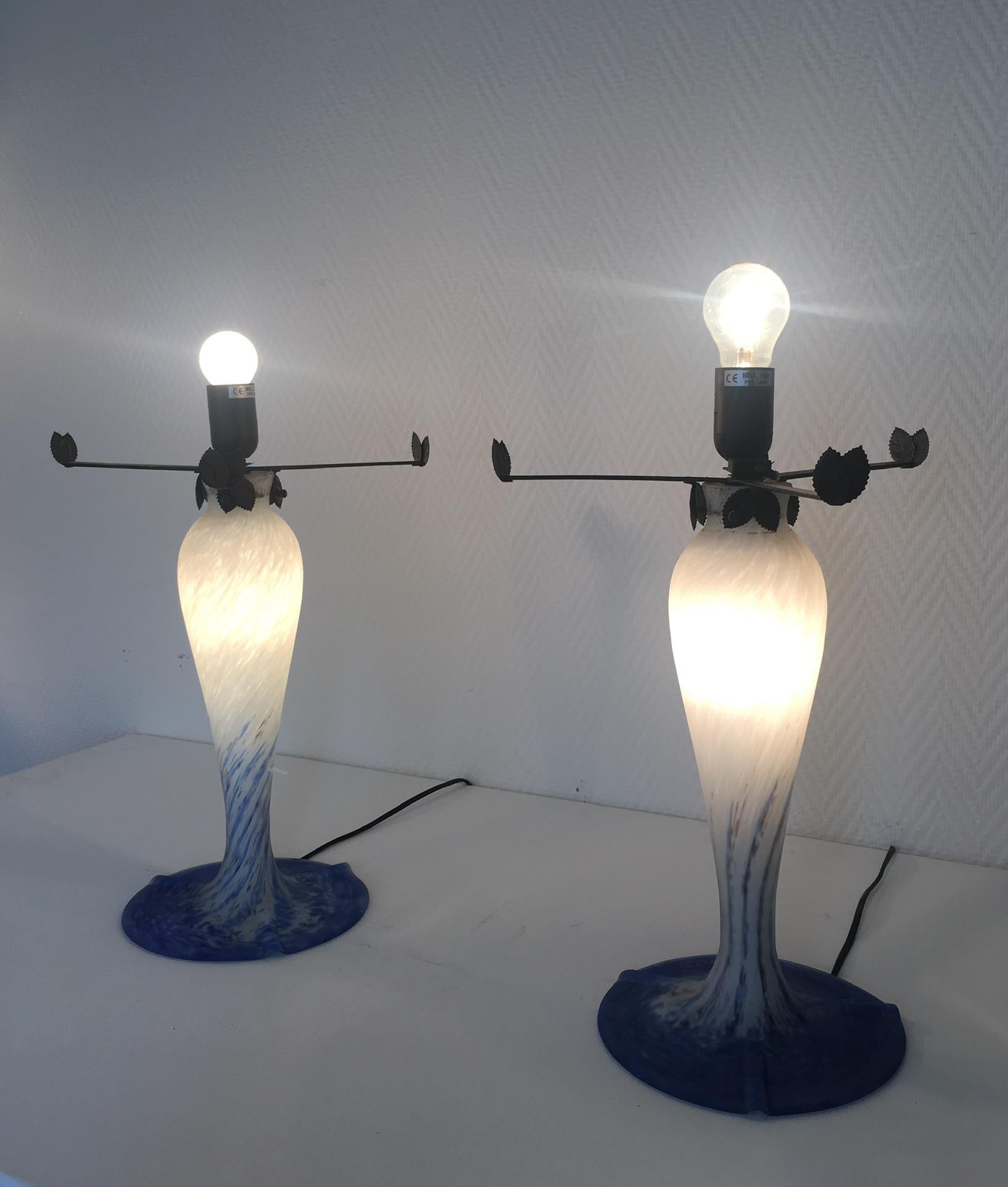 20th Century Pair of Large Art Deco Table Lamps by Art de France