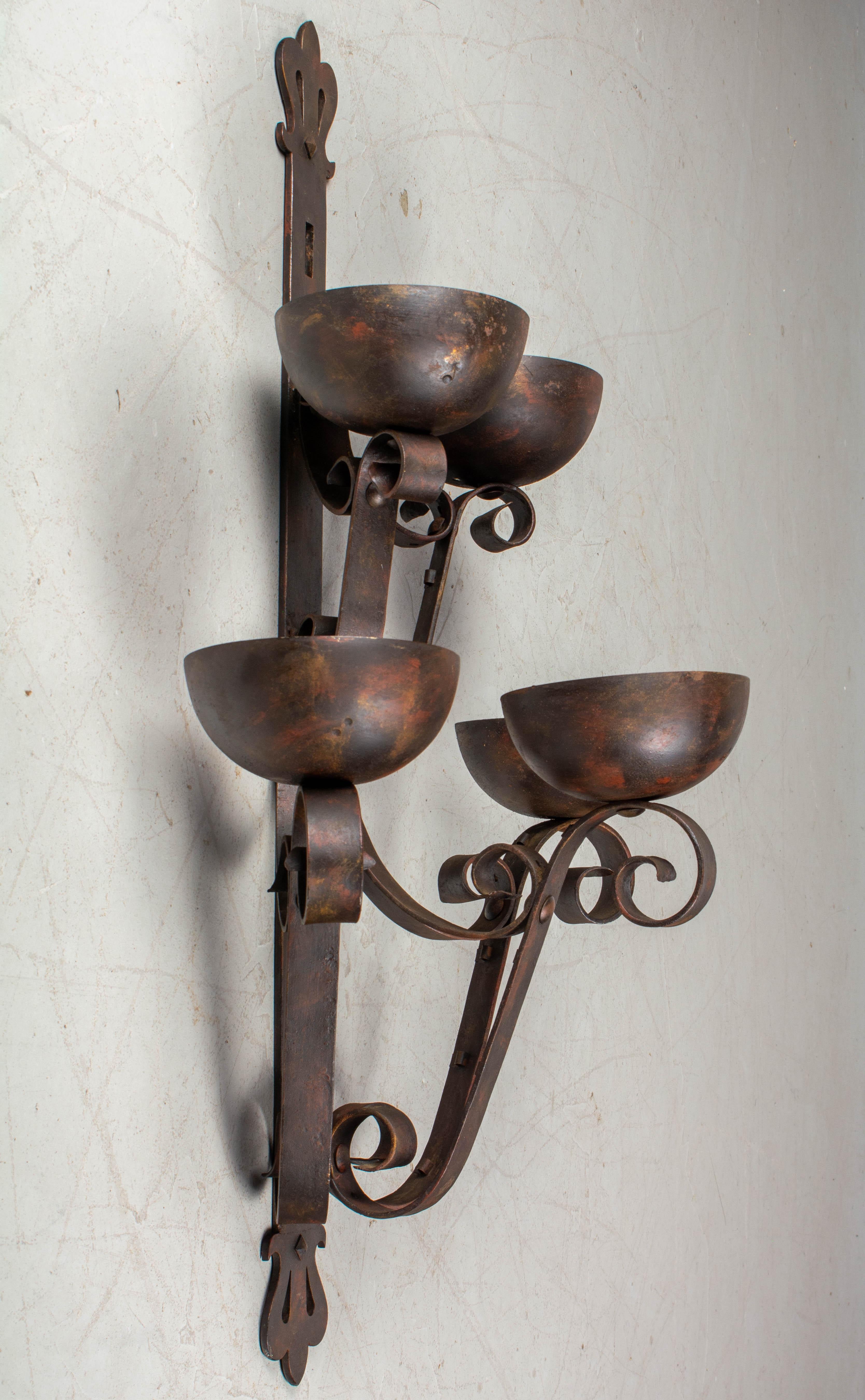 Art Deco Wrought Iron Large Theater Sconces For Sale 4