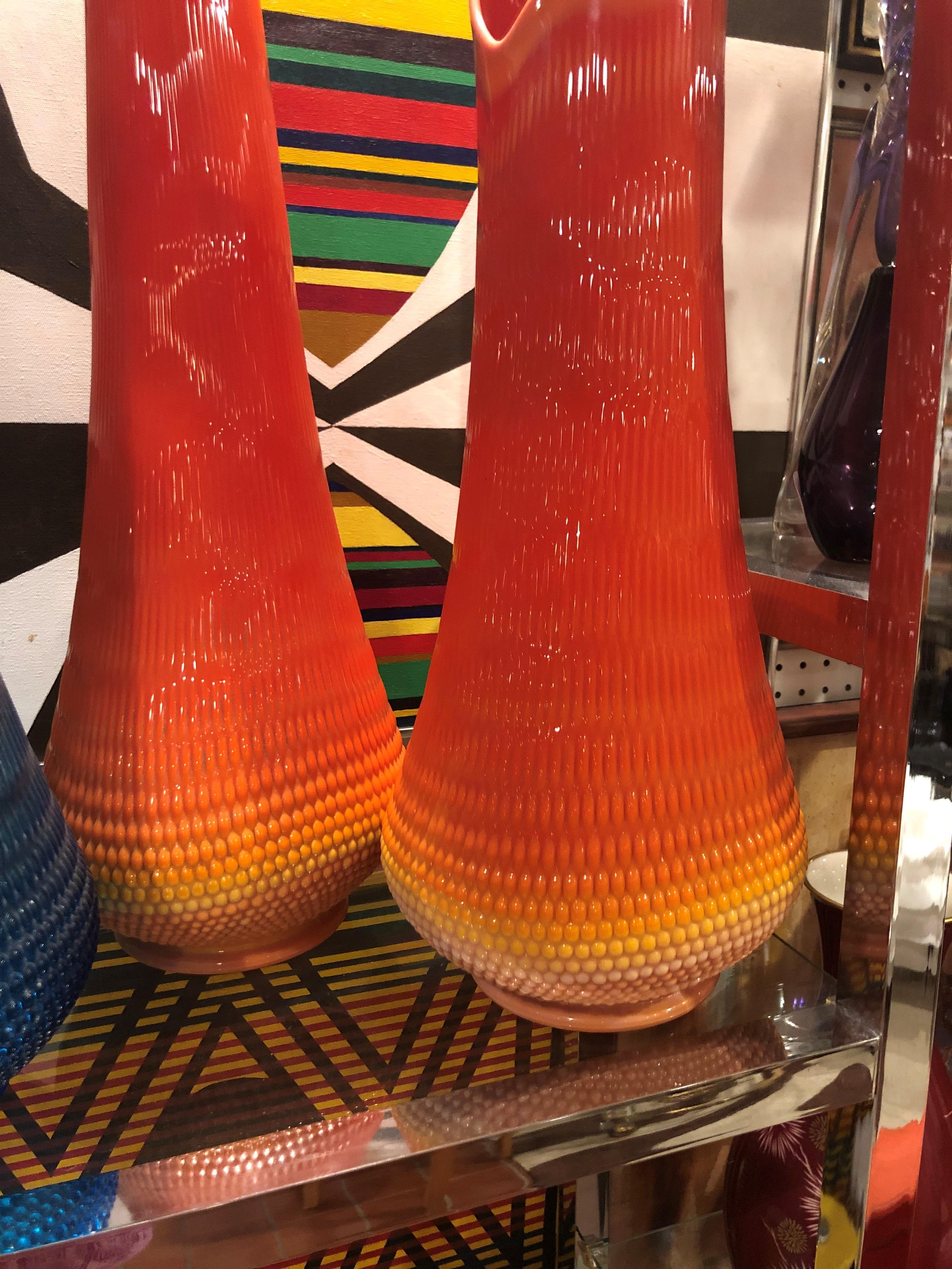 Pair of Large Art Glass Vases by Viking 2