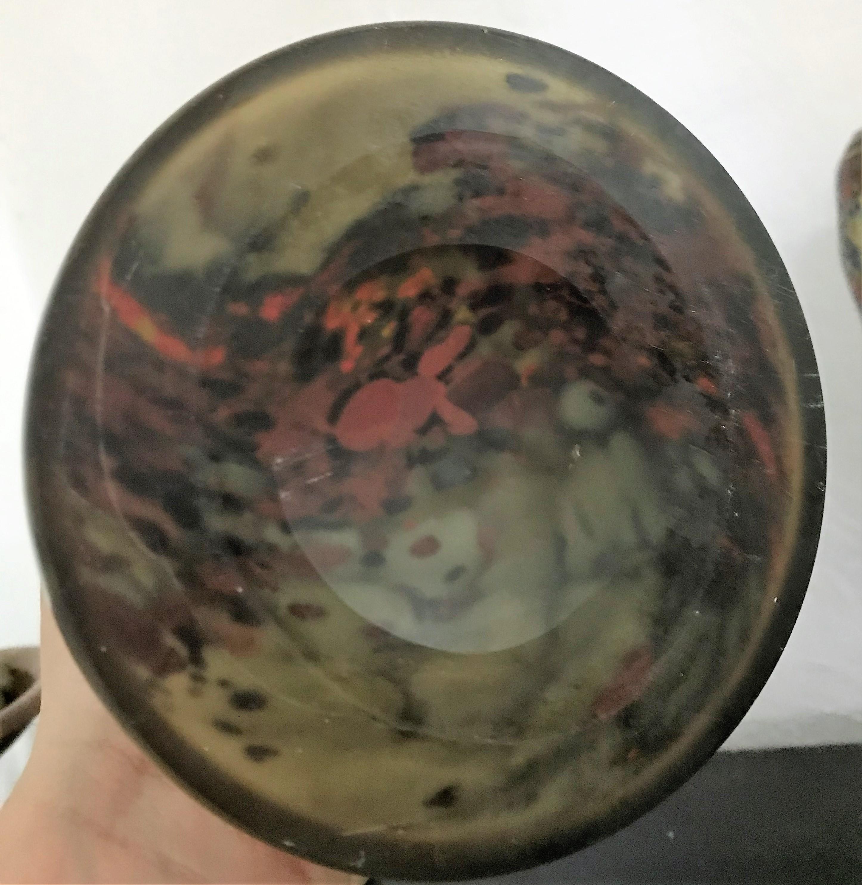 Paire de grands vases Art Nouveau en verre soufflé et émail de Legras, France en vente 6