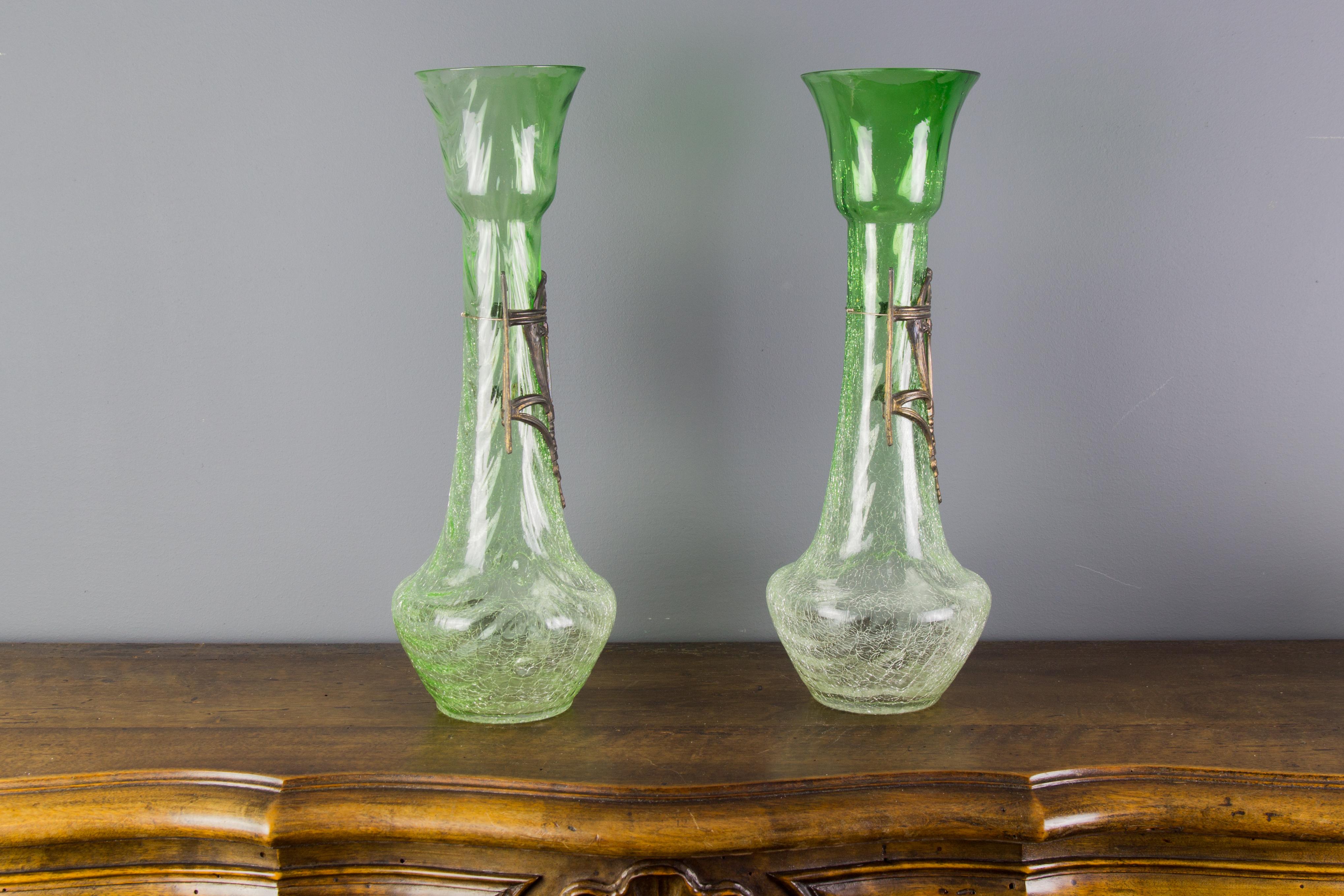 crackled glass vase