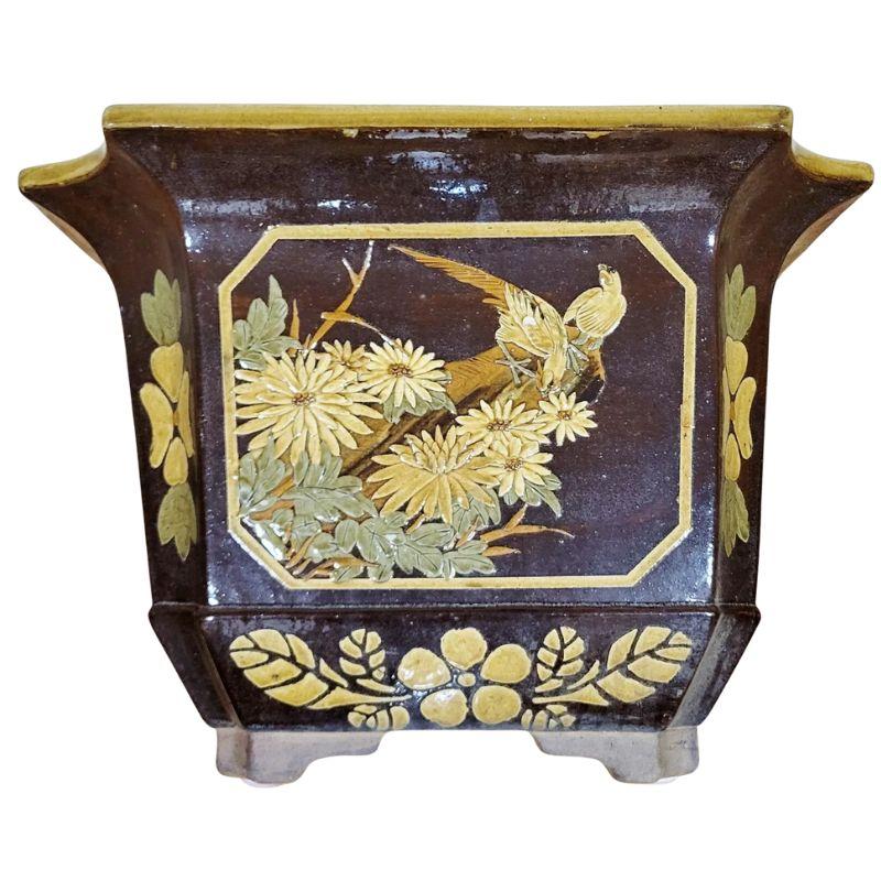 Pair of Large Asian Motif Planters In Good Condition For Sale In Locust Valley, NY