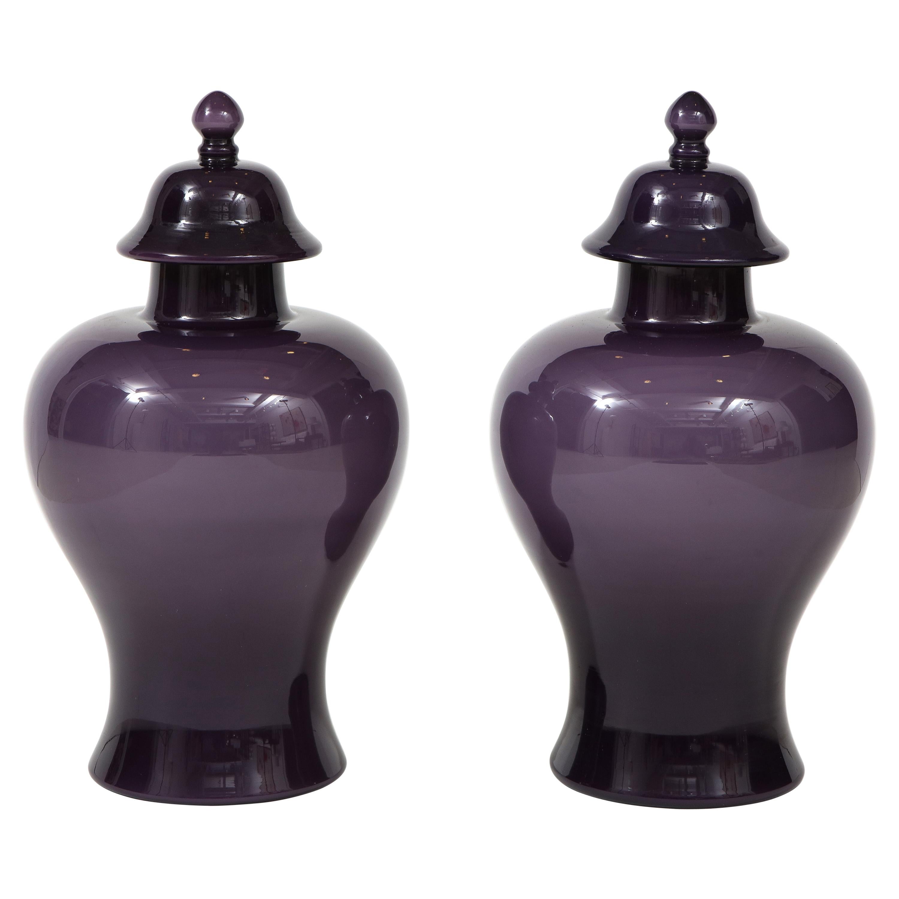 Pair Of Large Jade Ginger Jar Lamps at 1stDibs