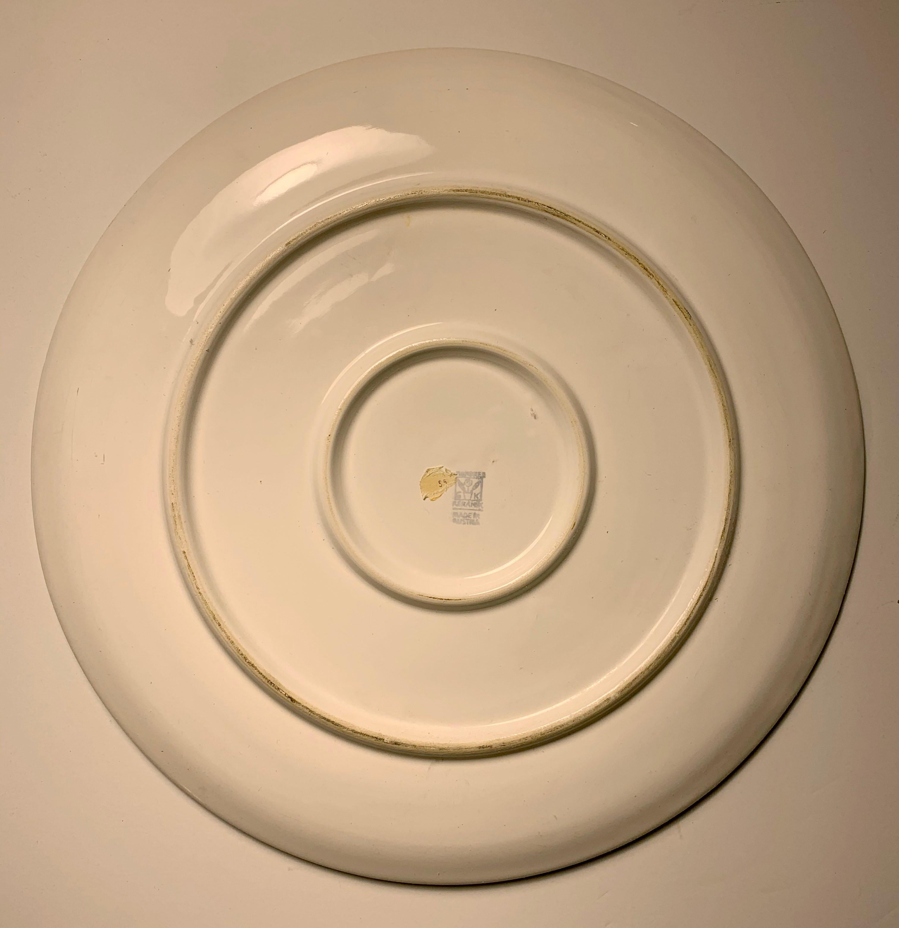 Pair of Large Austrian Ceramic Cake Plates by Gmunder Keramik For Sale 2