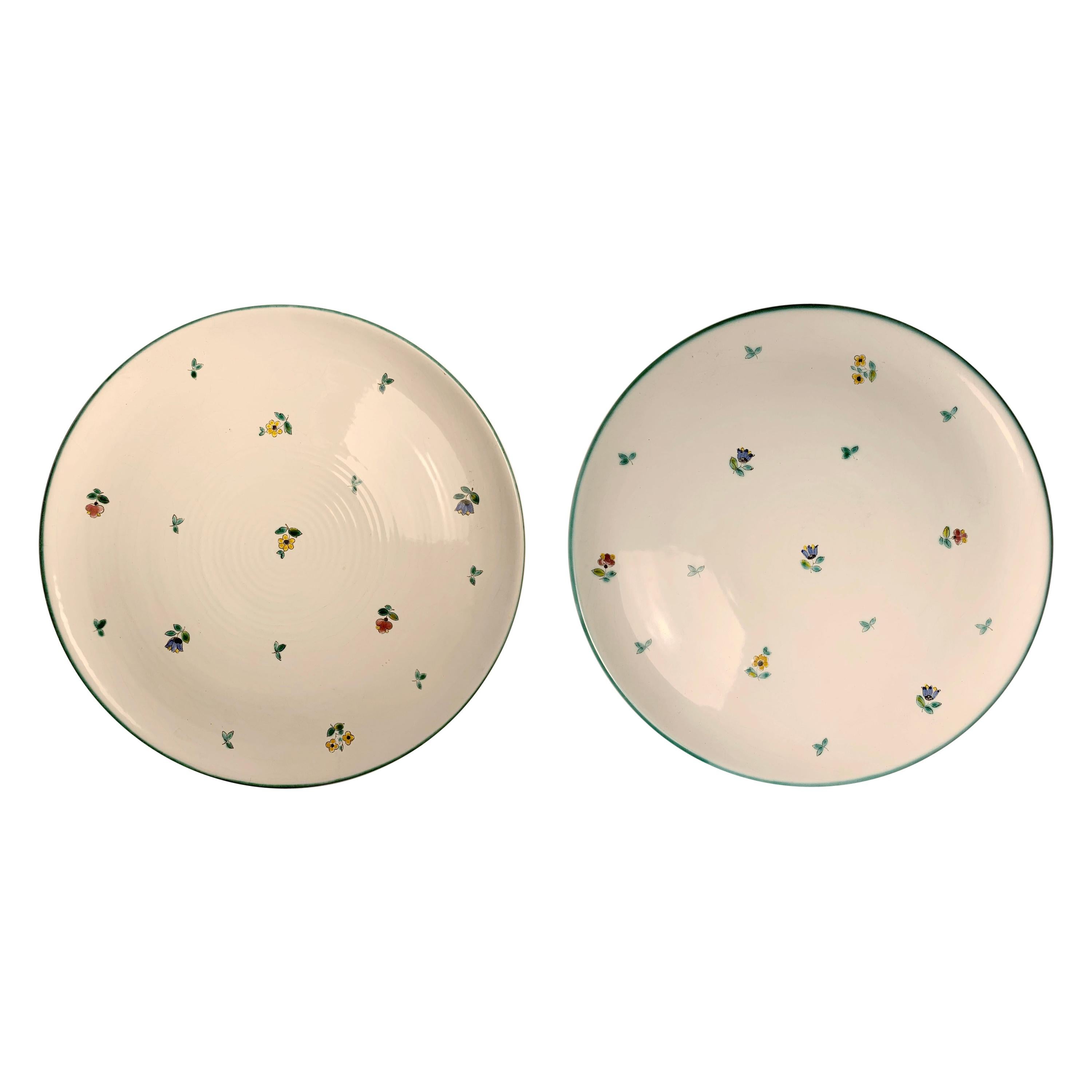 Pair of Large Austrian Ceramic Cake Plates by Gmunder Keramik