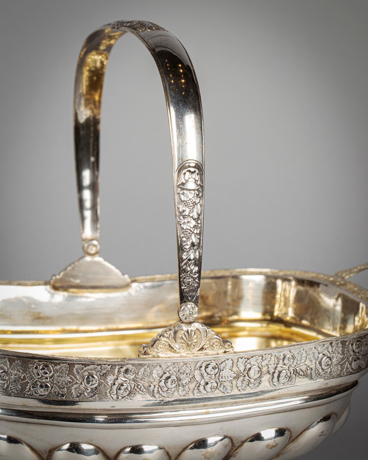 Early 19th Century Pair of Large Austro-Hungarian Silver Baskets, circa 1820 For Sale