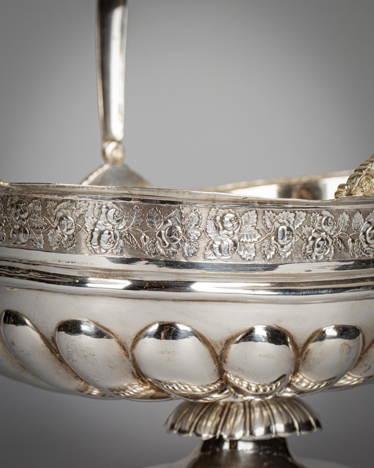 Pair of Large Austro-Hungarian Silver Baskets, circa 1820 For Sale 2