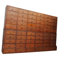 Pair of Large Banks of Hardware Store Drawers c1900