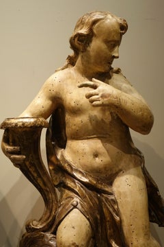 Pair of large baroque statues , Italy Genova 17th century