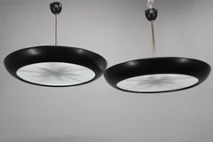 Pair of Large Bauhaus "UFO" Pendant Lights by Josef Hurka for Napako, 1940s