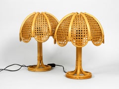 Pair of Large Beautiful 1960s Italian Midcentury Bamboo Table Lamps