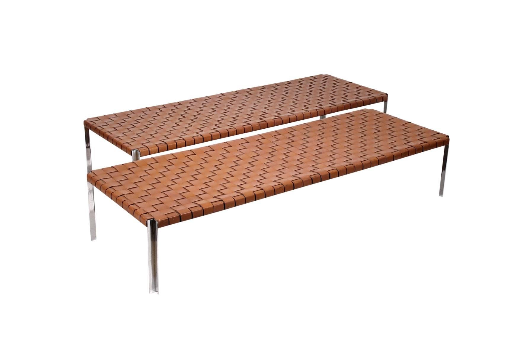 Mid-Century Modern Pair of Large Benches by Laverne International