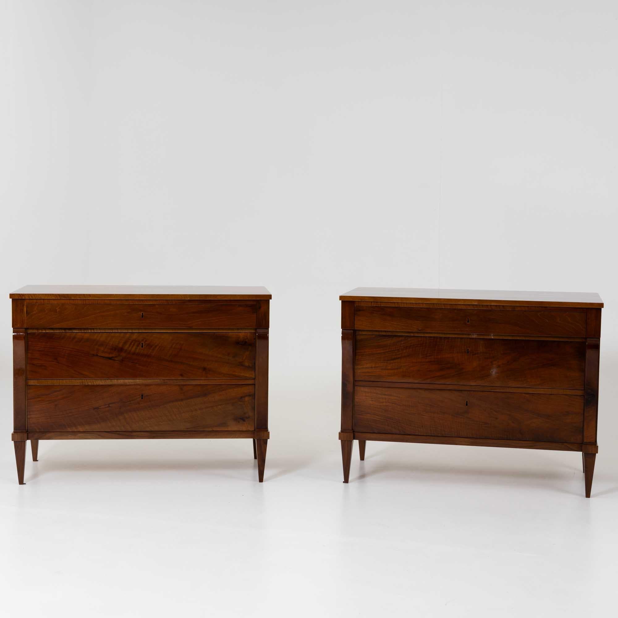 Pair of large Biedermeier Chests of Drawers, Italy 19th Century For Sale 4