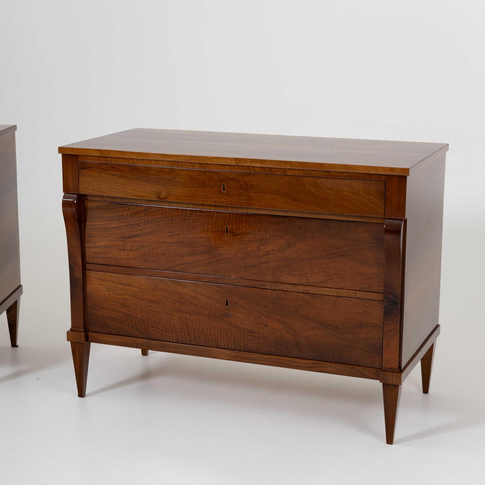 Pair of large Biedermeier Chests of Drawers, Italy 19th Century For Sale 2
