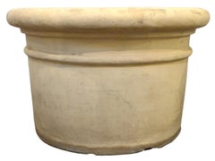 Pair of Large Bisque Terracotta Planters