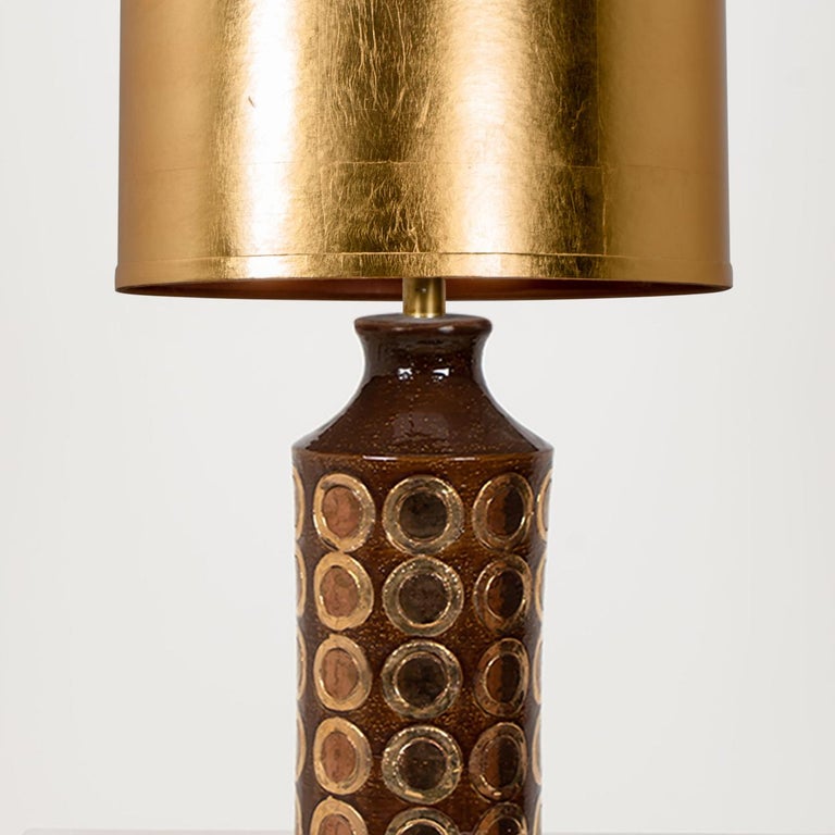 Pair of Large Bitossi Lamps for Bergboms, with Custom Made Shades by Rene Houben For Sale 3