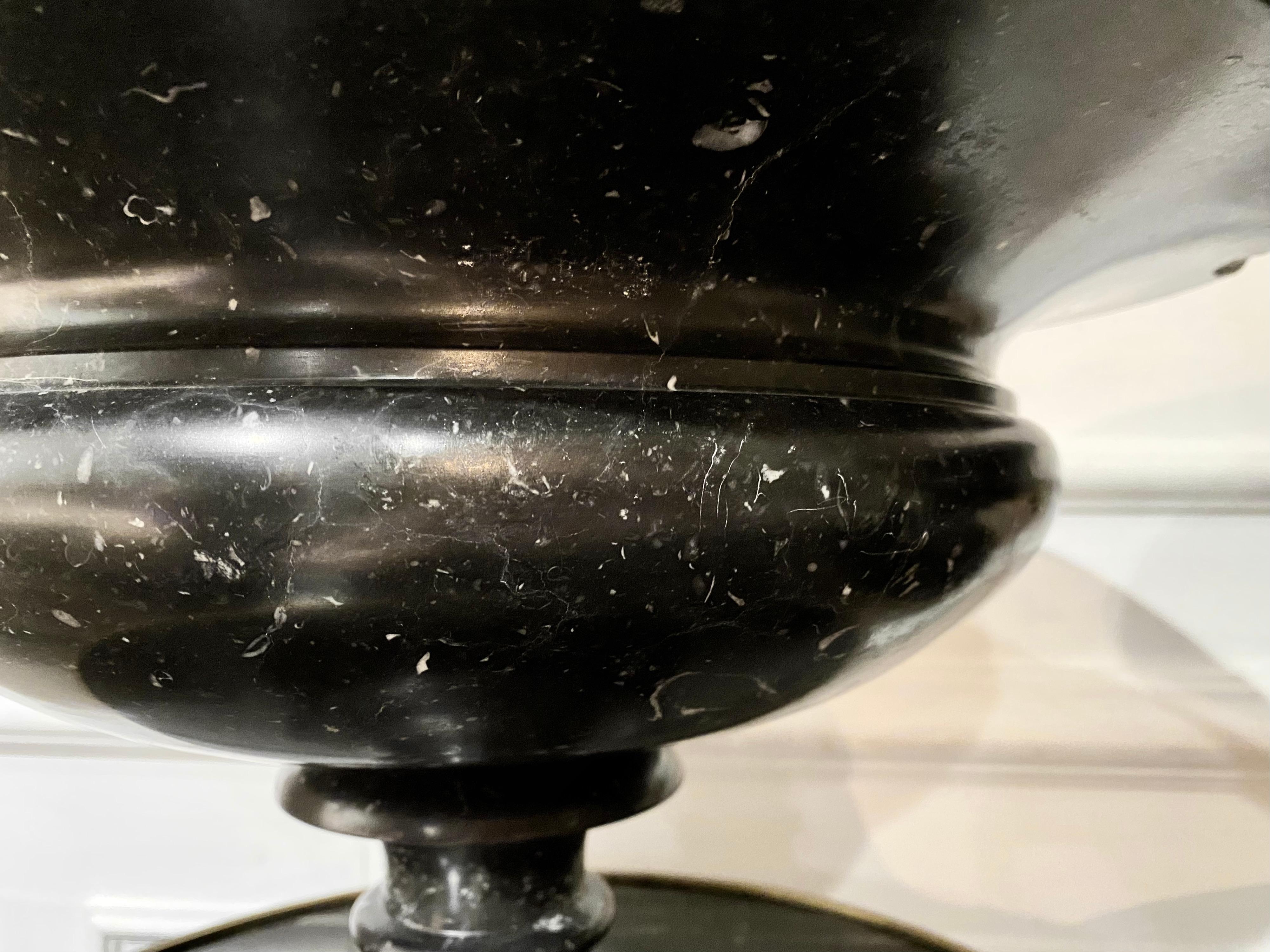 Pair of Large Black Marble Urns For Sale 5
