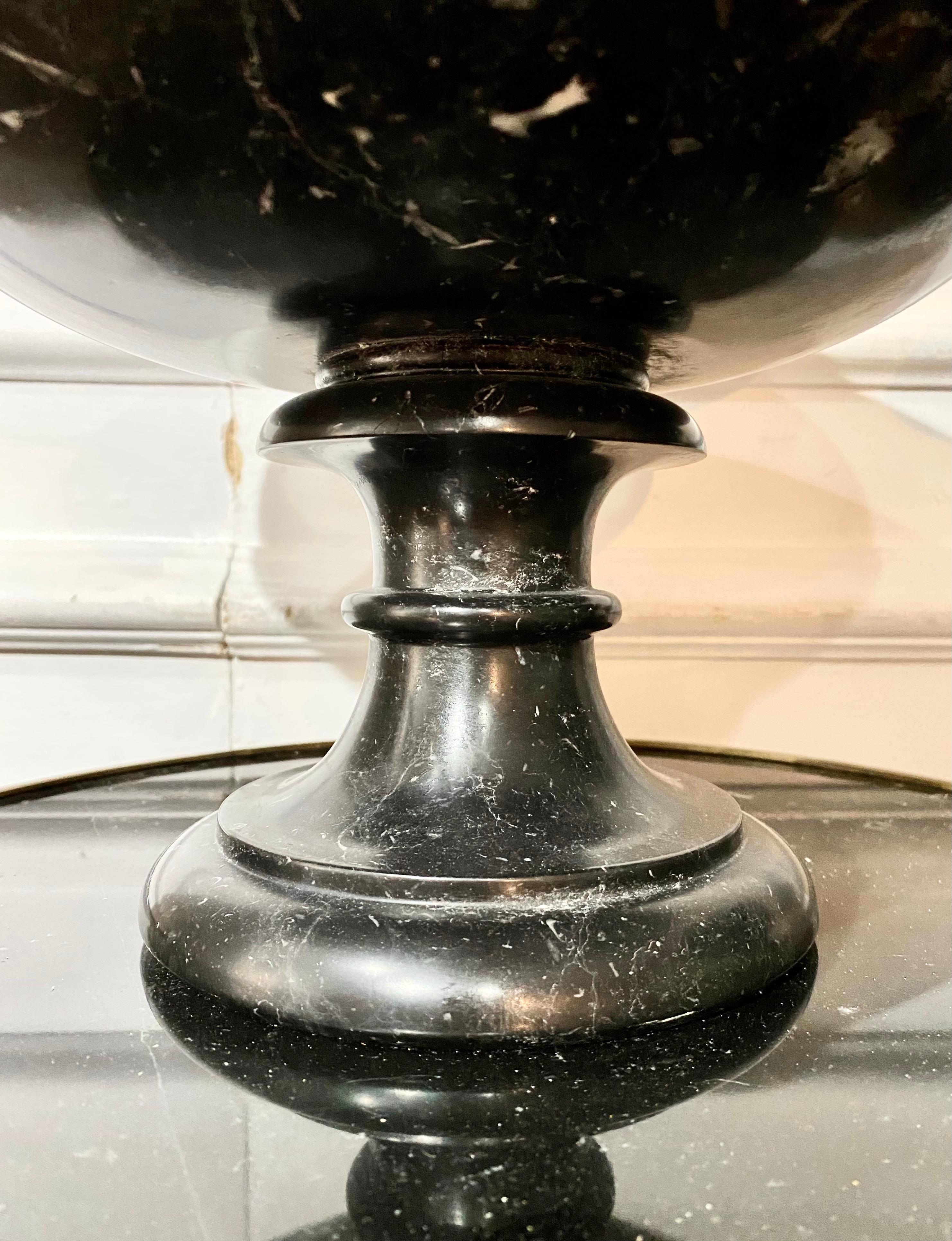 Pair of Large Black Marble Urns For Sale 3