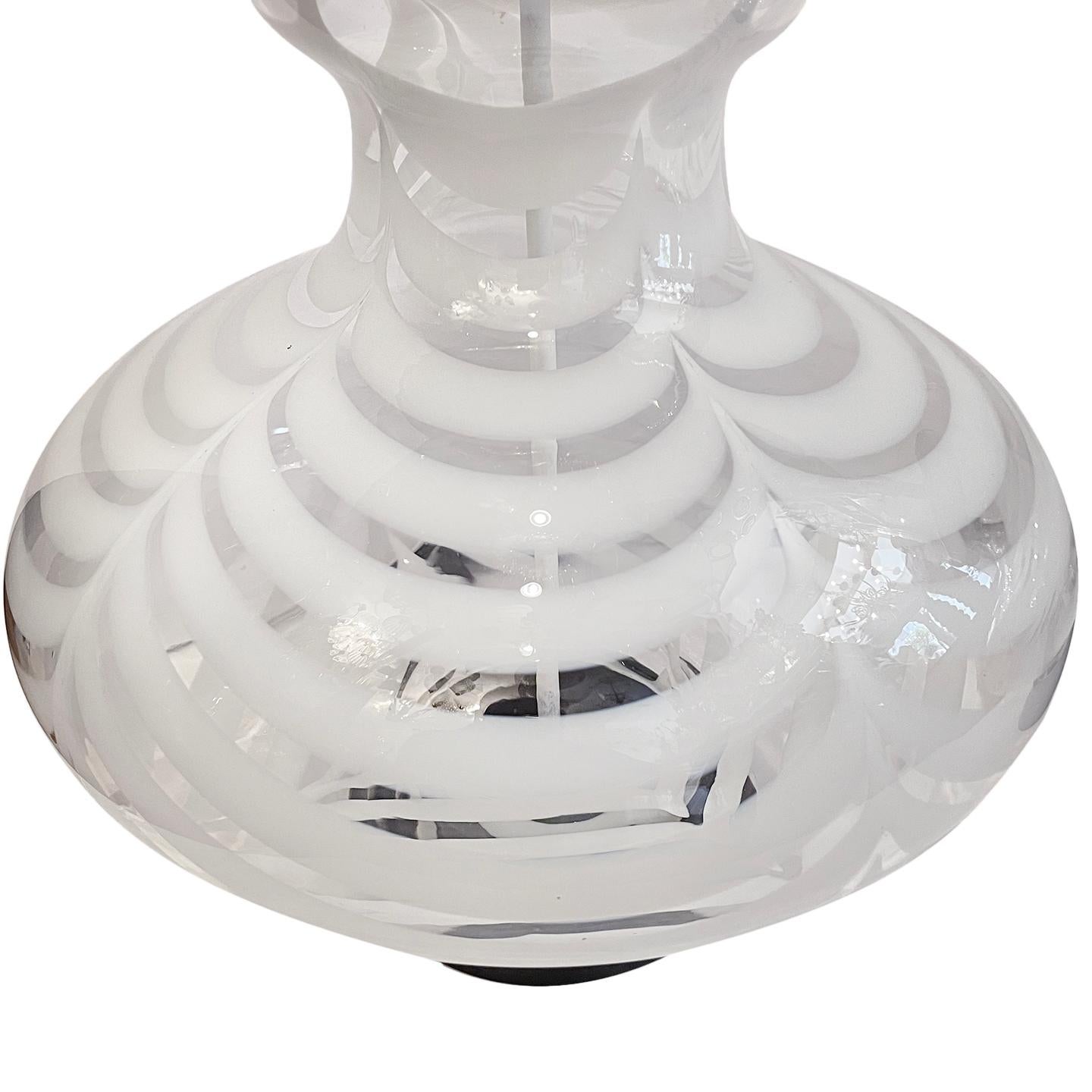 Italian Pair of Large Blown Glass Table Lamps For Sale