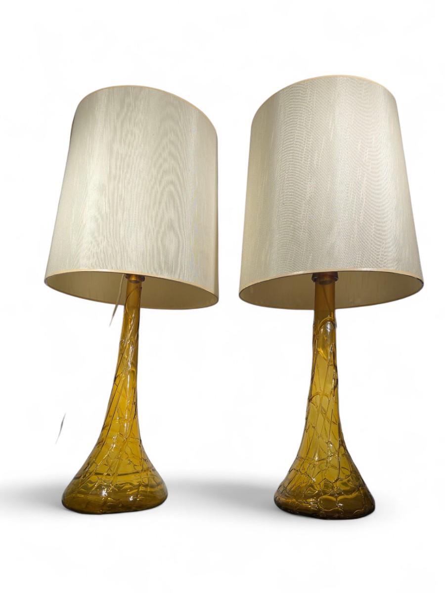 Pair of large blown glass vases – Gordiola Glassworks, early 20th century For Sale 2