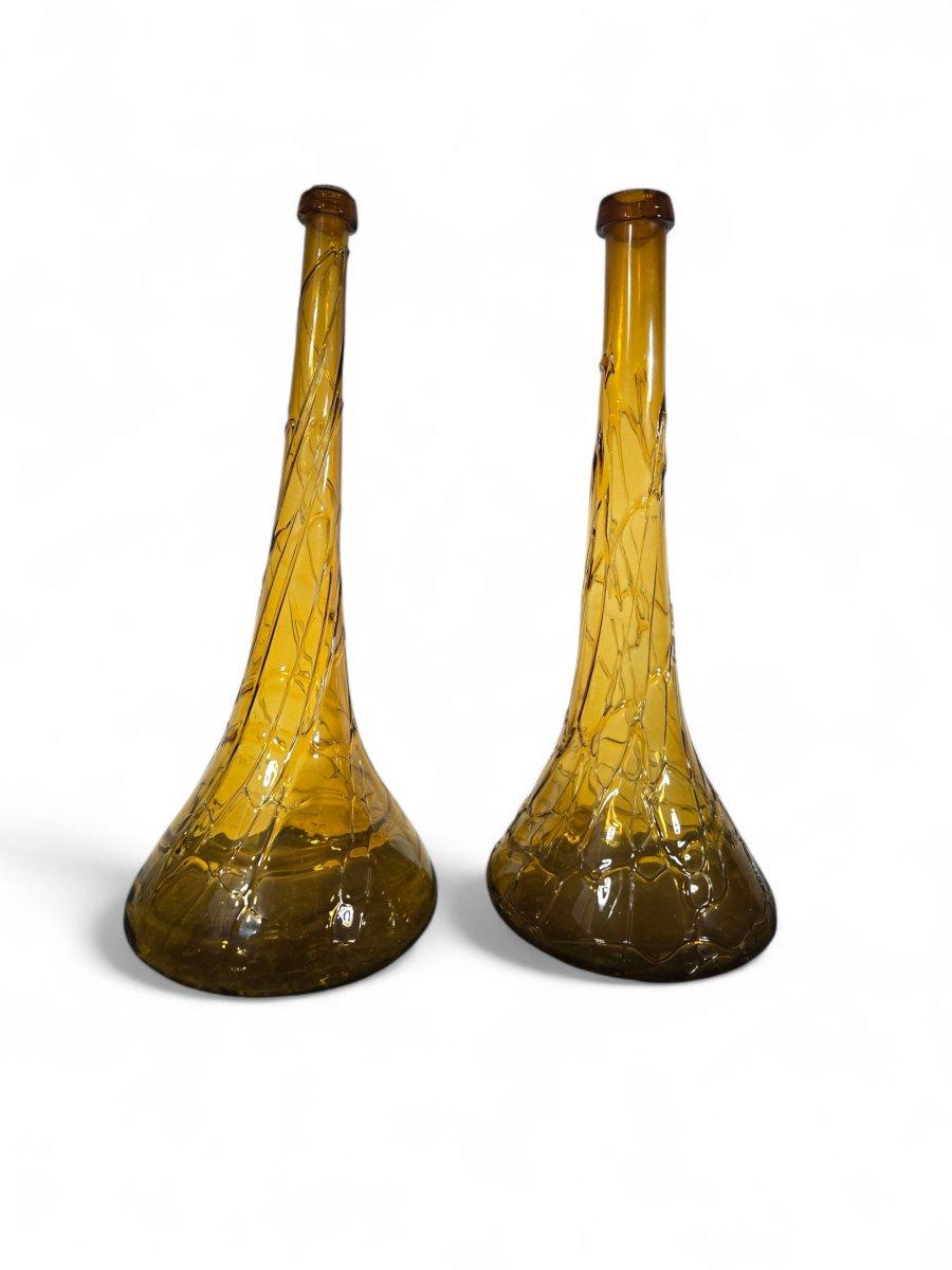 Pair of large blown glass vases – Gordiola Glassworks, early 20th century For Sale 5