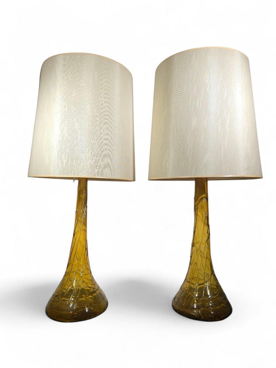 Pair of large blown glass vases – Gordiola Glassworks, early 20th century In Good Condition For Sale In Madrid, ES