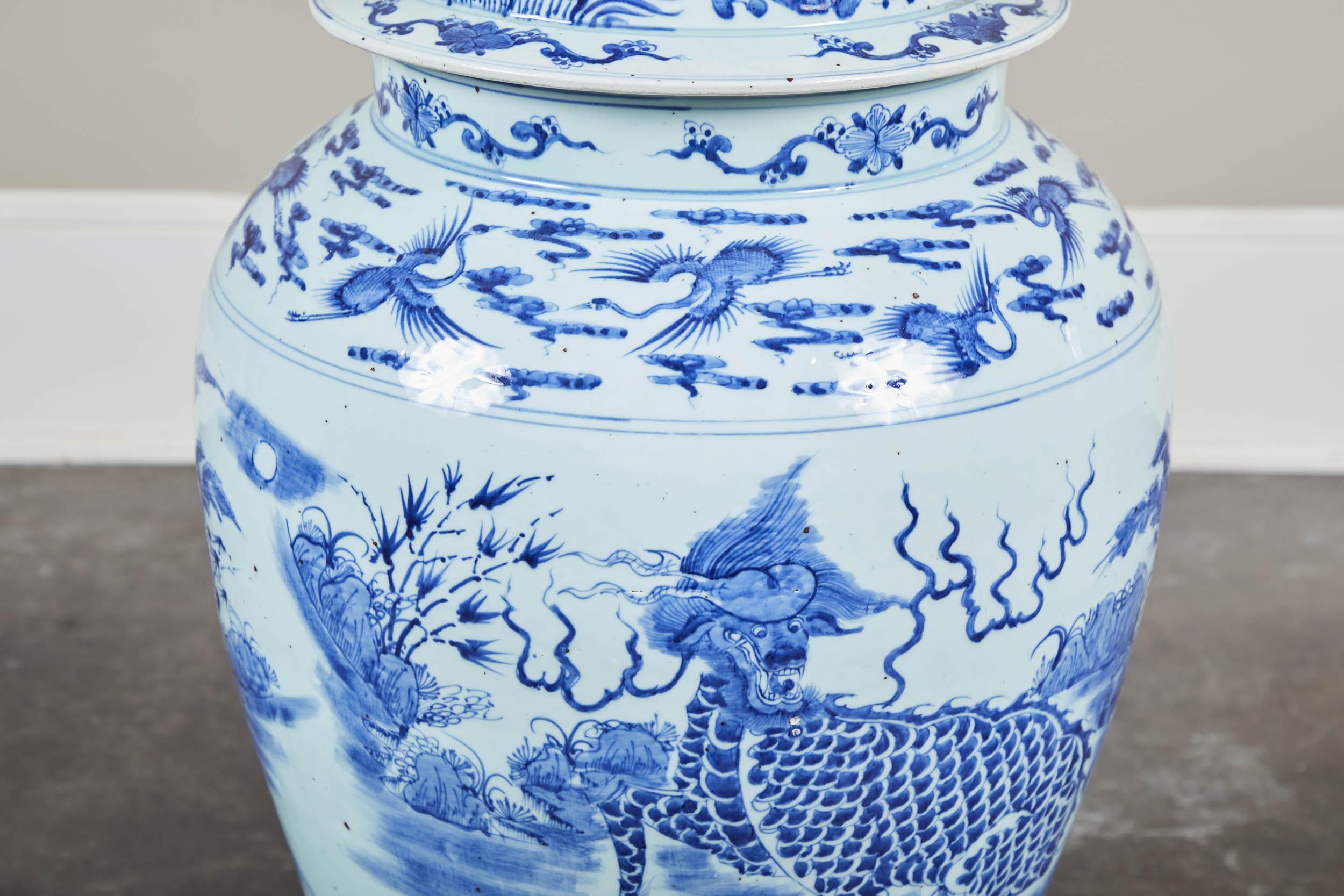 extra large blue and white ginger jars