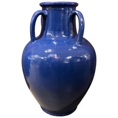Pair of Large Blue Moroccan Urns