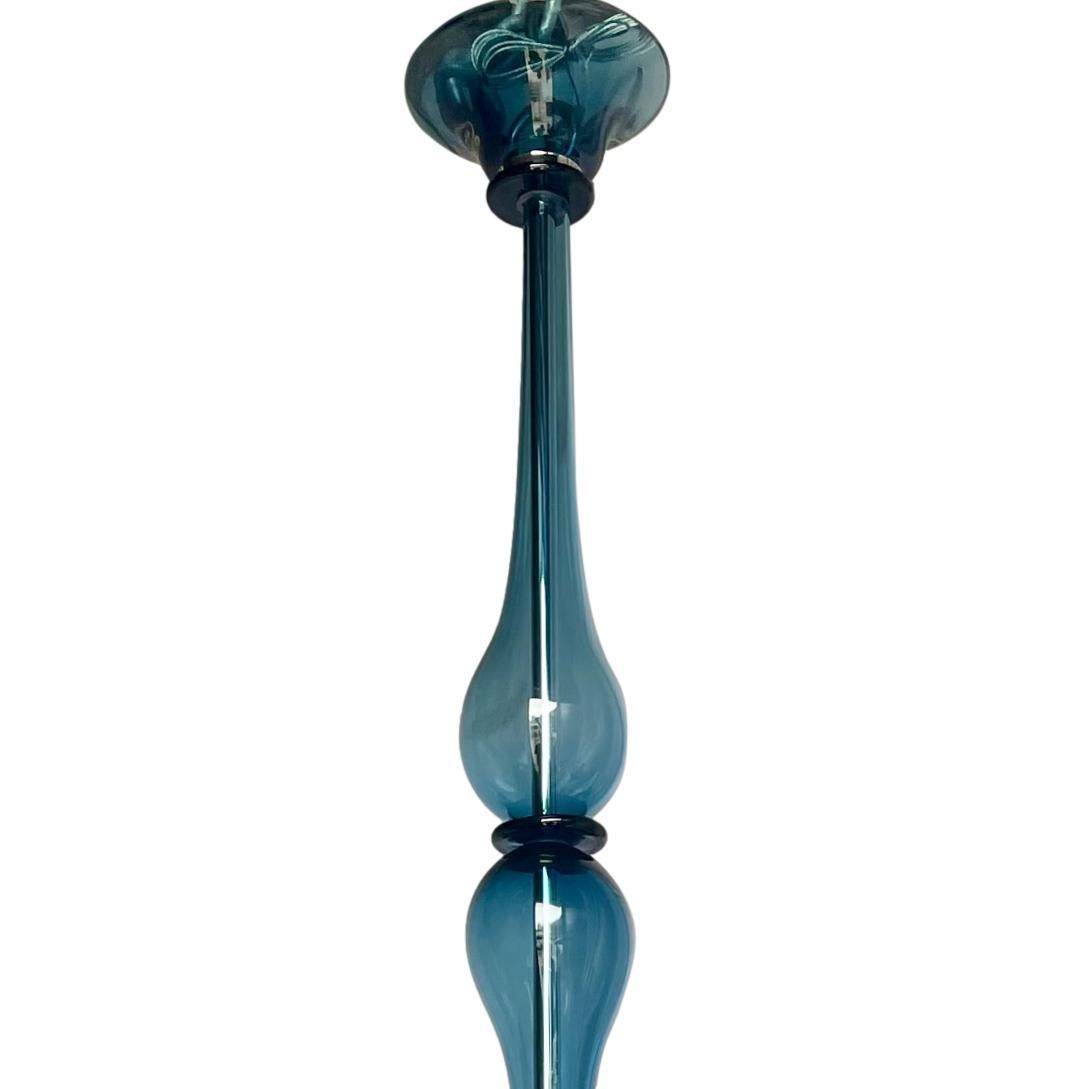 Pair of Large Blue Murano Chandeliers, Sold Individually In Good Condition In New York, NY