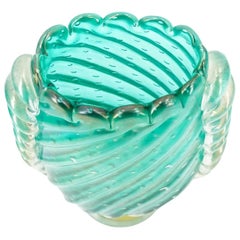 Paar große blaue Vasen aus Muranoglas, 1950er Jahre, Barovier e Toso