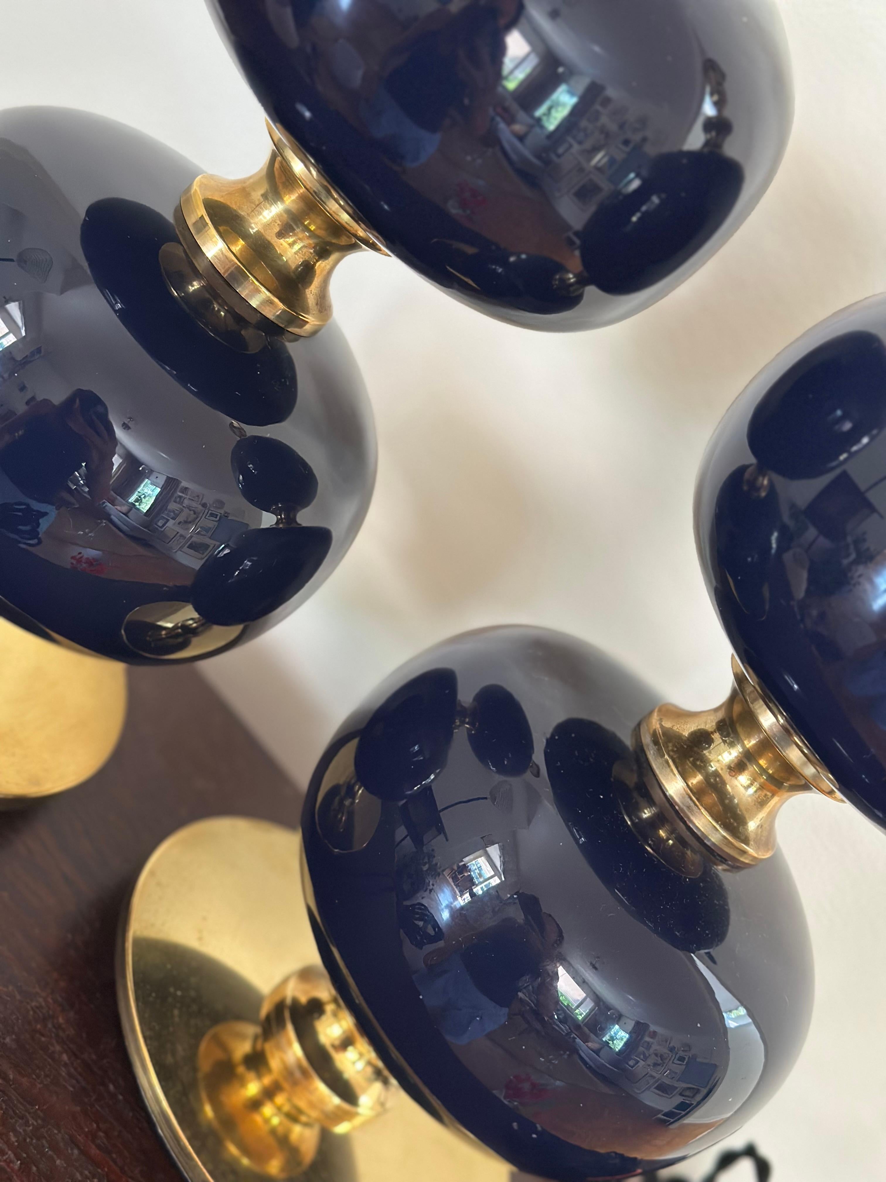 Milieu du XXe siècle Paire de grandes lampes de table en verre bleu Stilarmatur Midcentury 1960s en vente