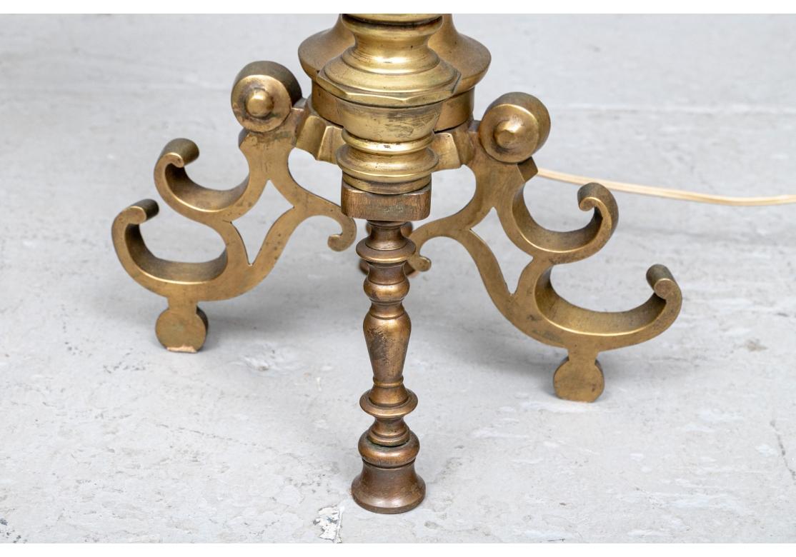 Pair Of Large  Brass Andirons Now Mounted As Table Lamps  For Sale 6