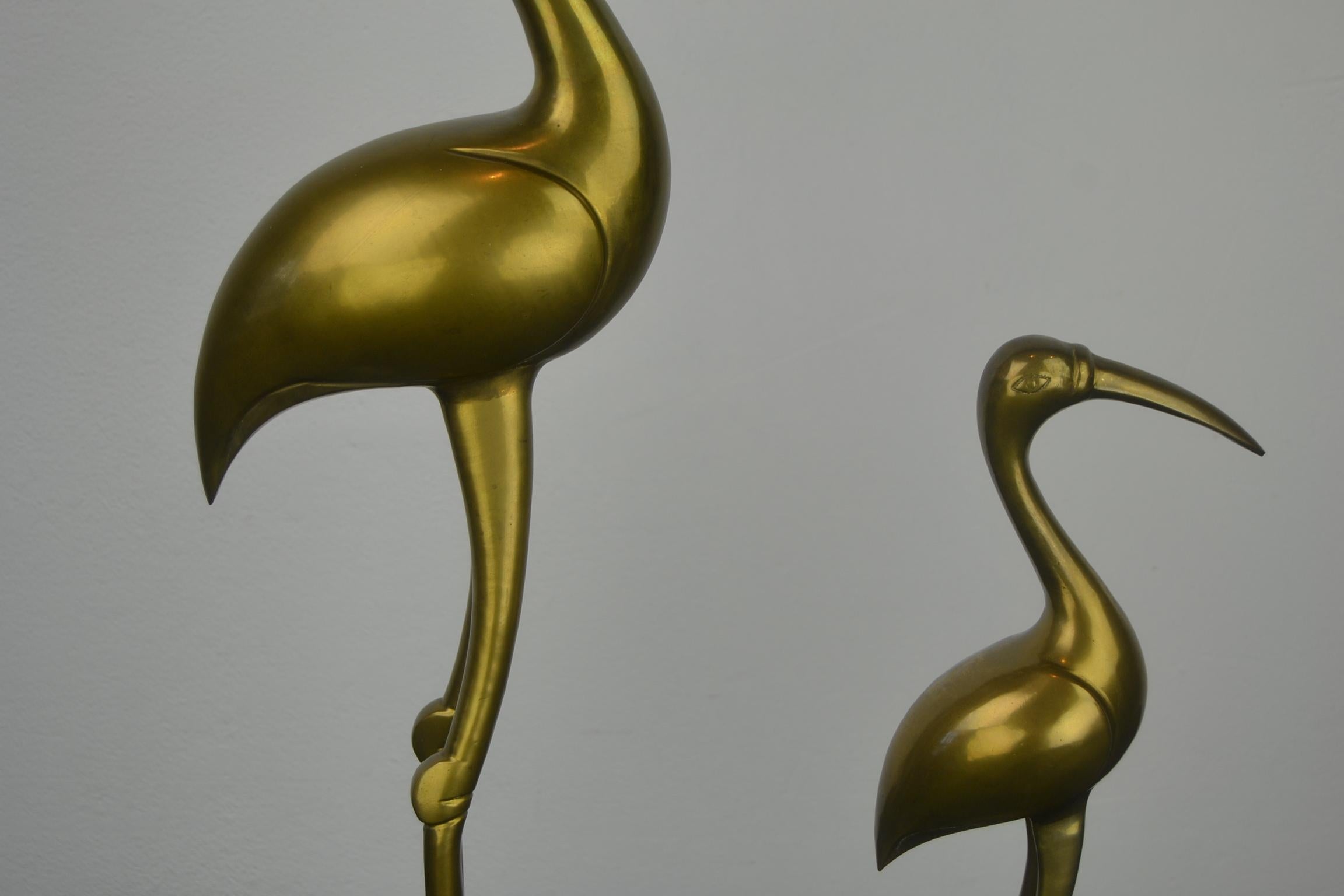 Mid-Century Modern Pair of Large Crane Bird Sculptures, 1960s