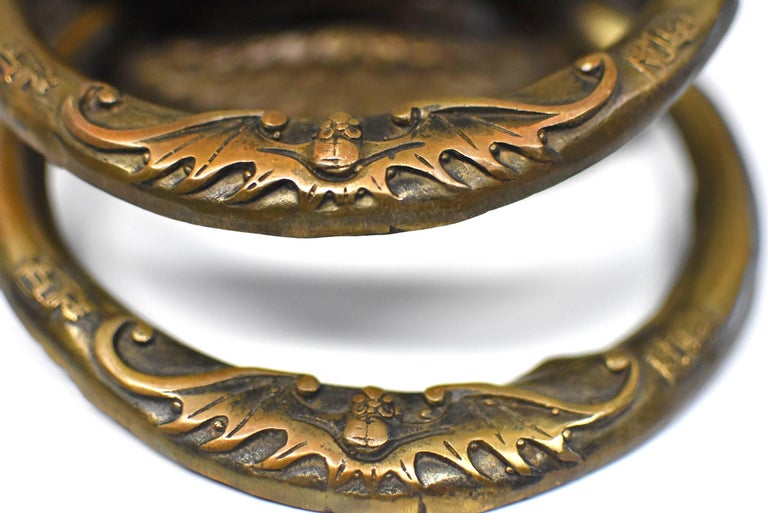 Pair of Large Brass Door Knockers, Dragon King For Sale at 1stDibs