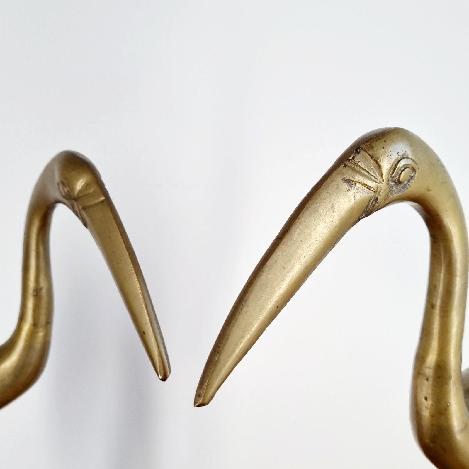 Pair of Large Brass Flamingo Statues, Italy 70s In Excellent Condition For Sale In Lucija, SI