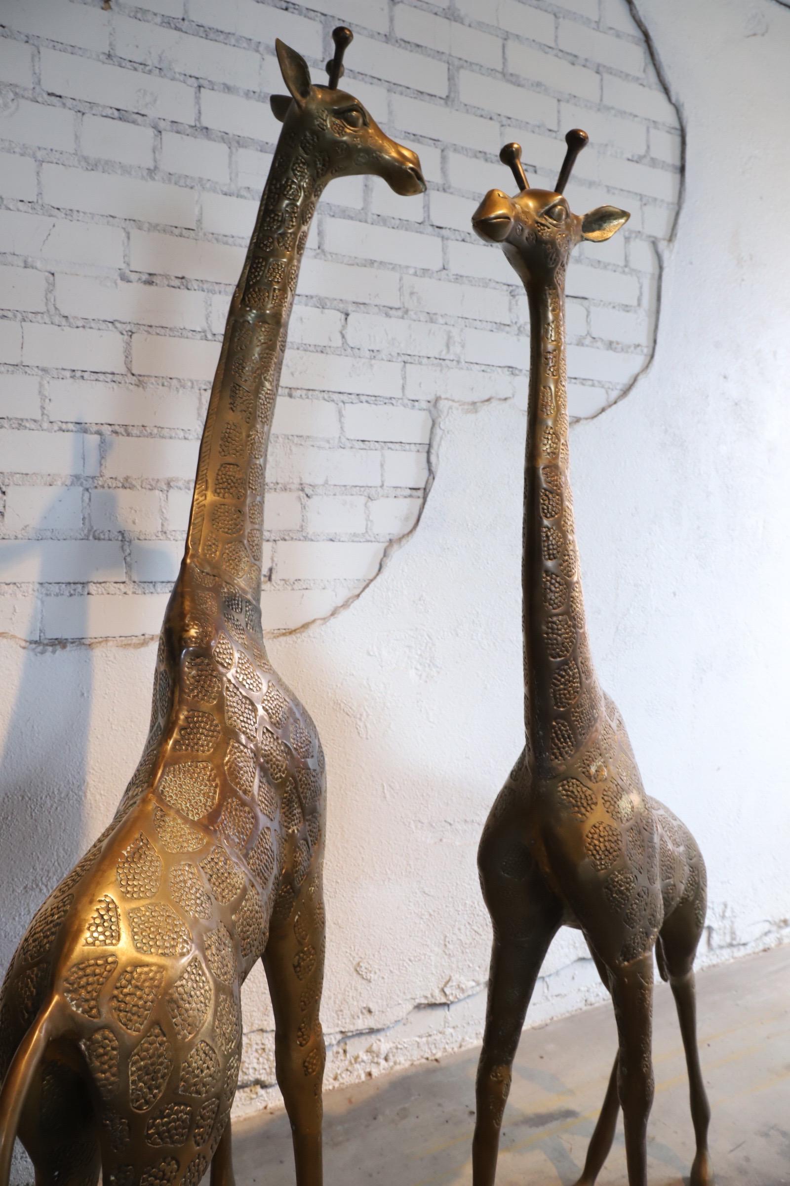 Pair of Large Brass Giraffes 10