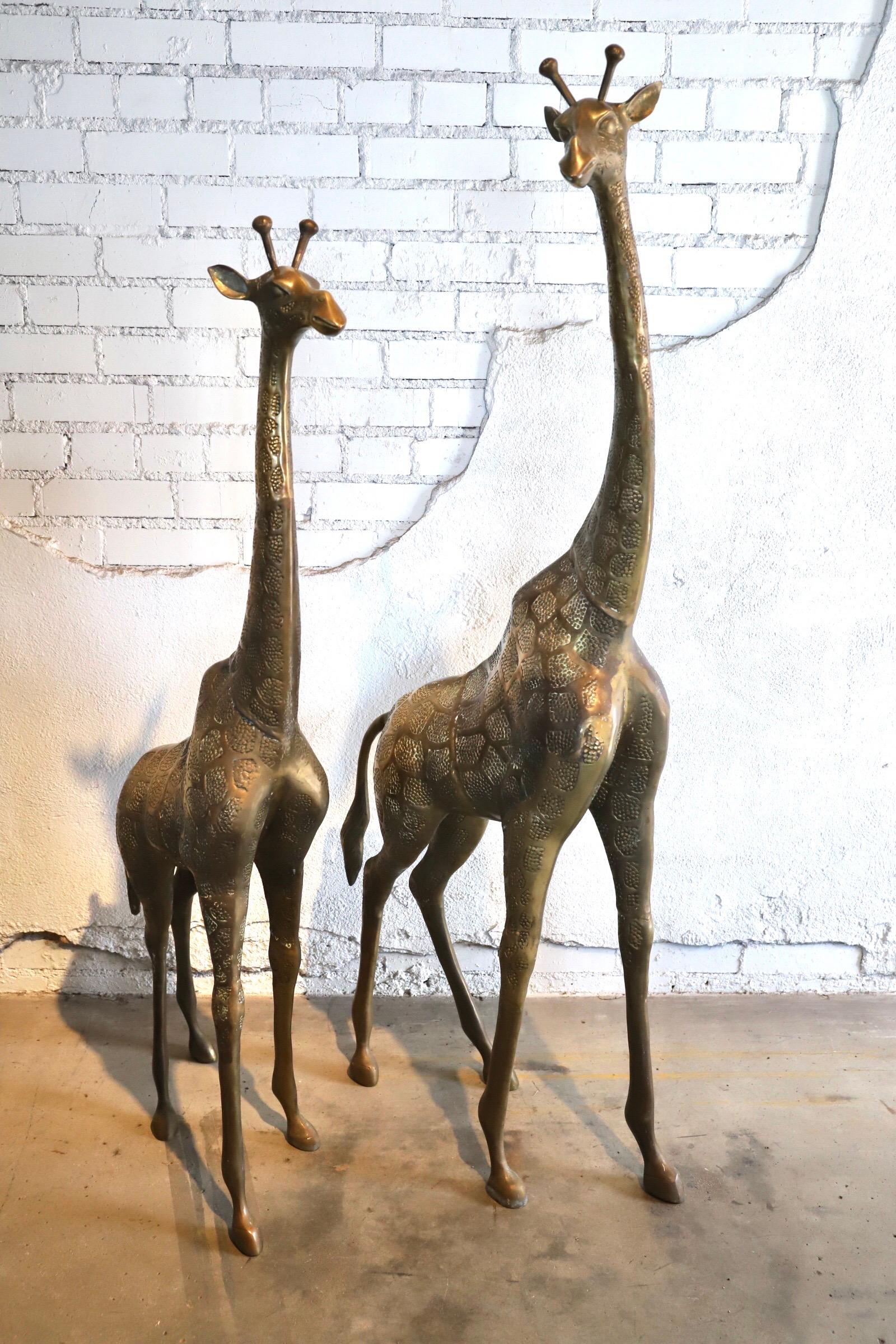 Pair of Large Brass Giraffes 14