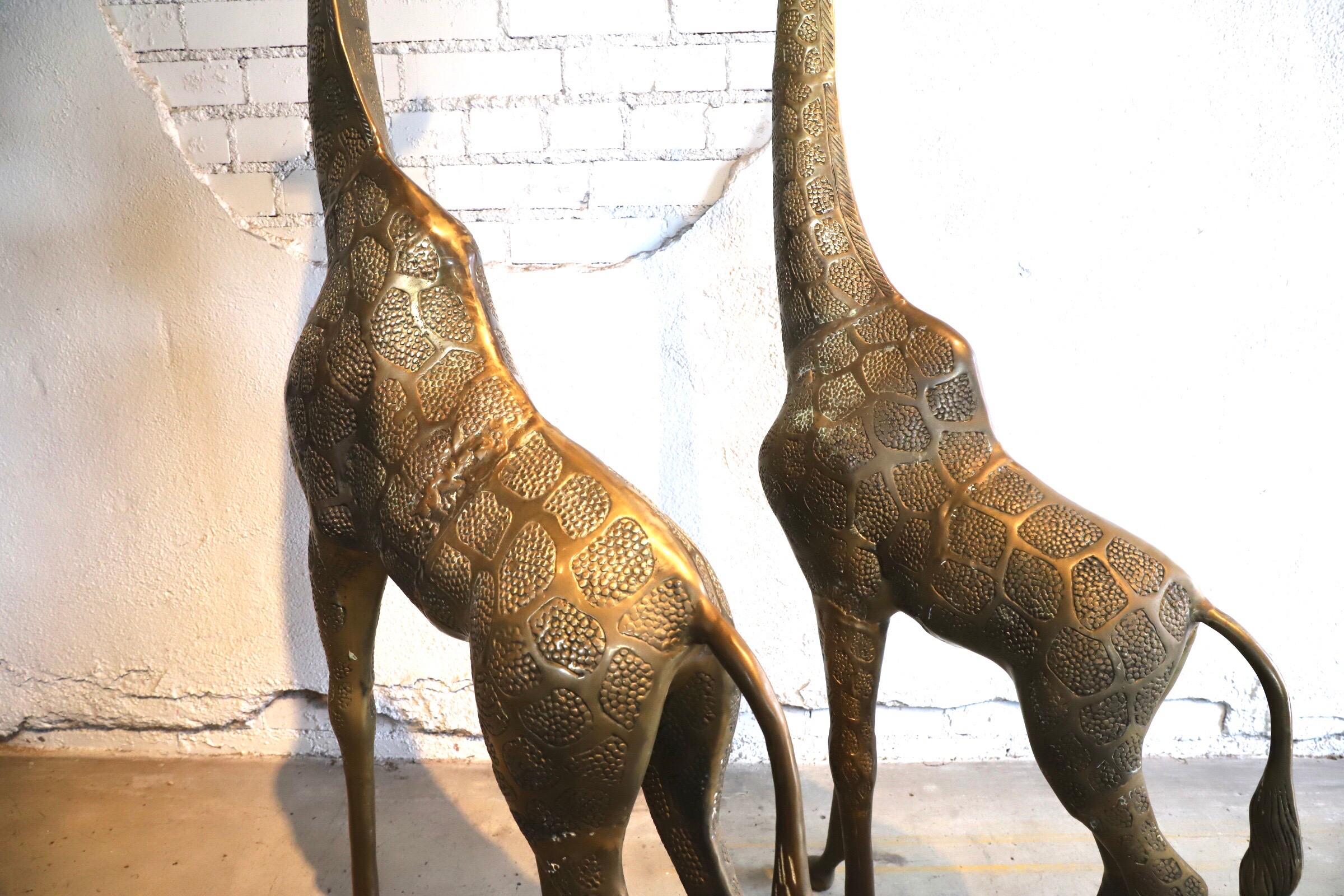 Pair of Large Brass Giraffes 3