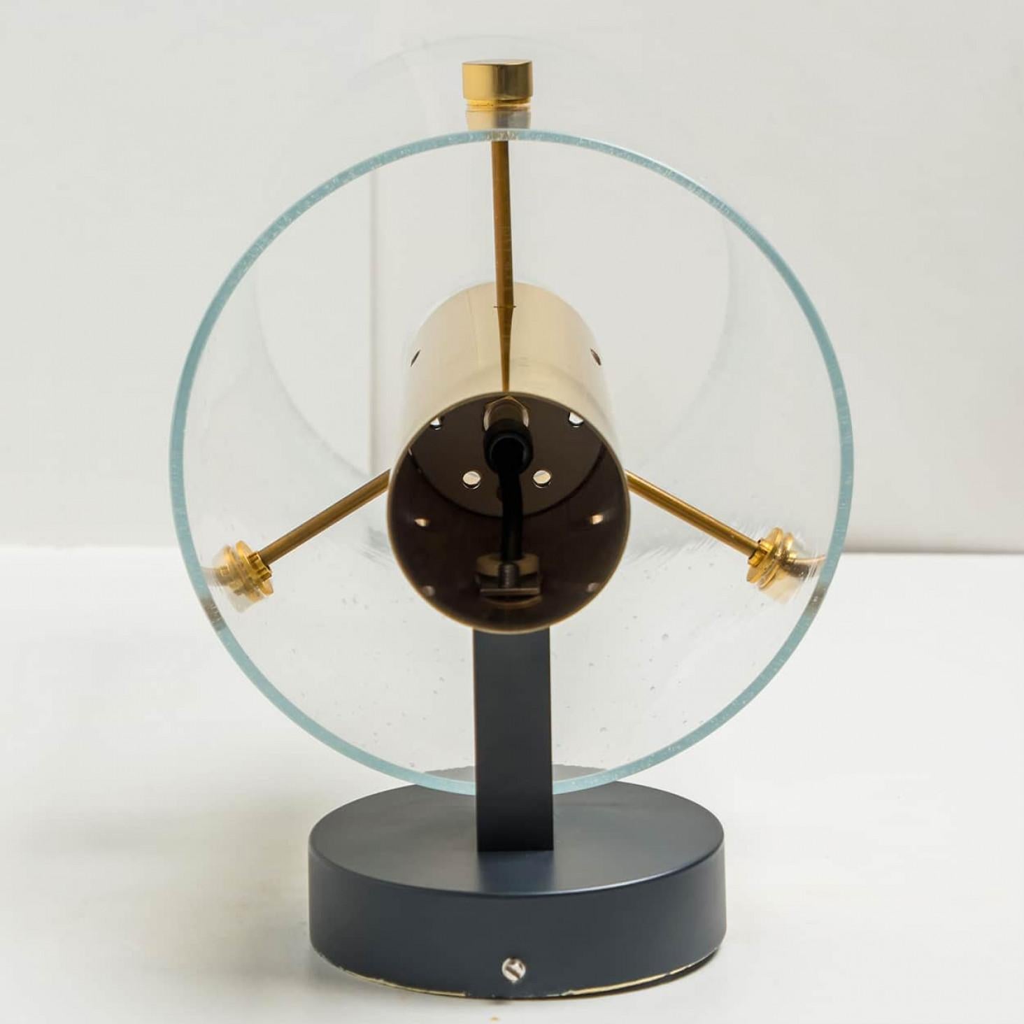 Other Pair of Large Brass & Glass Wall Lights by Glashütte Limburg, 1970s For Sale
