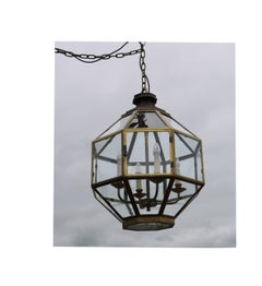 Pair of Large Brass Hanging Lanterns
