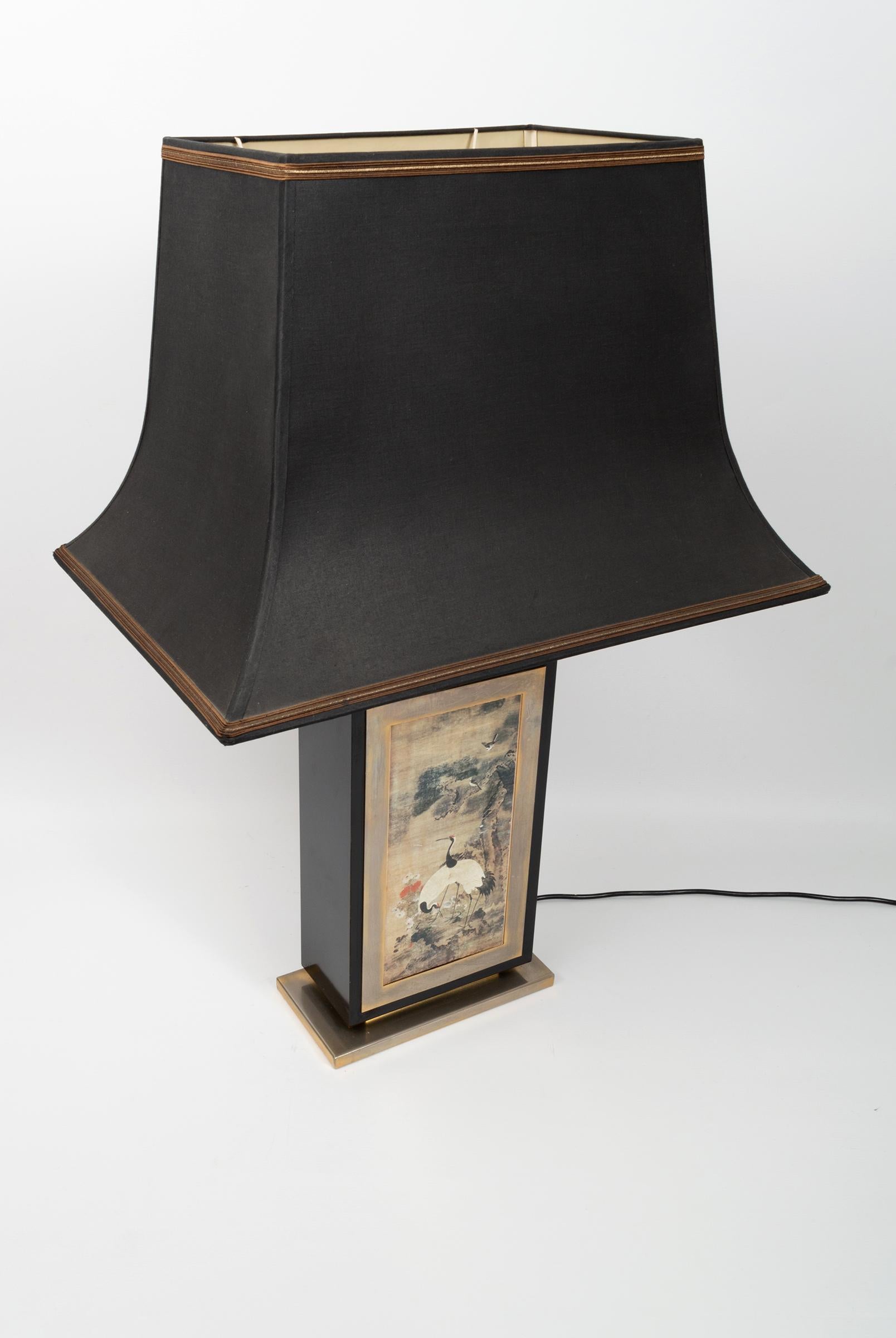 Pair of Large Brass & Lacquer Pagoda Lamps Jean-Claude Mahey, France, circa 1970 For Sale 6