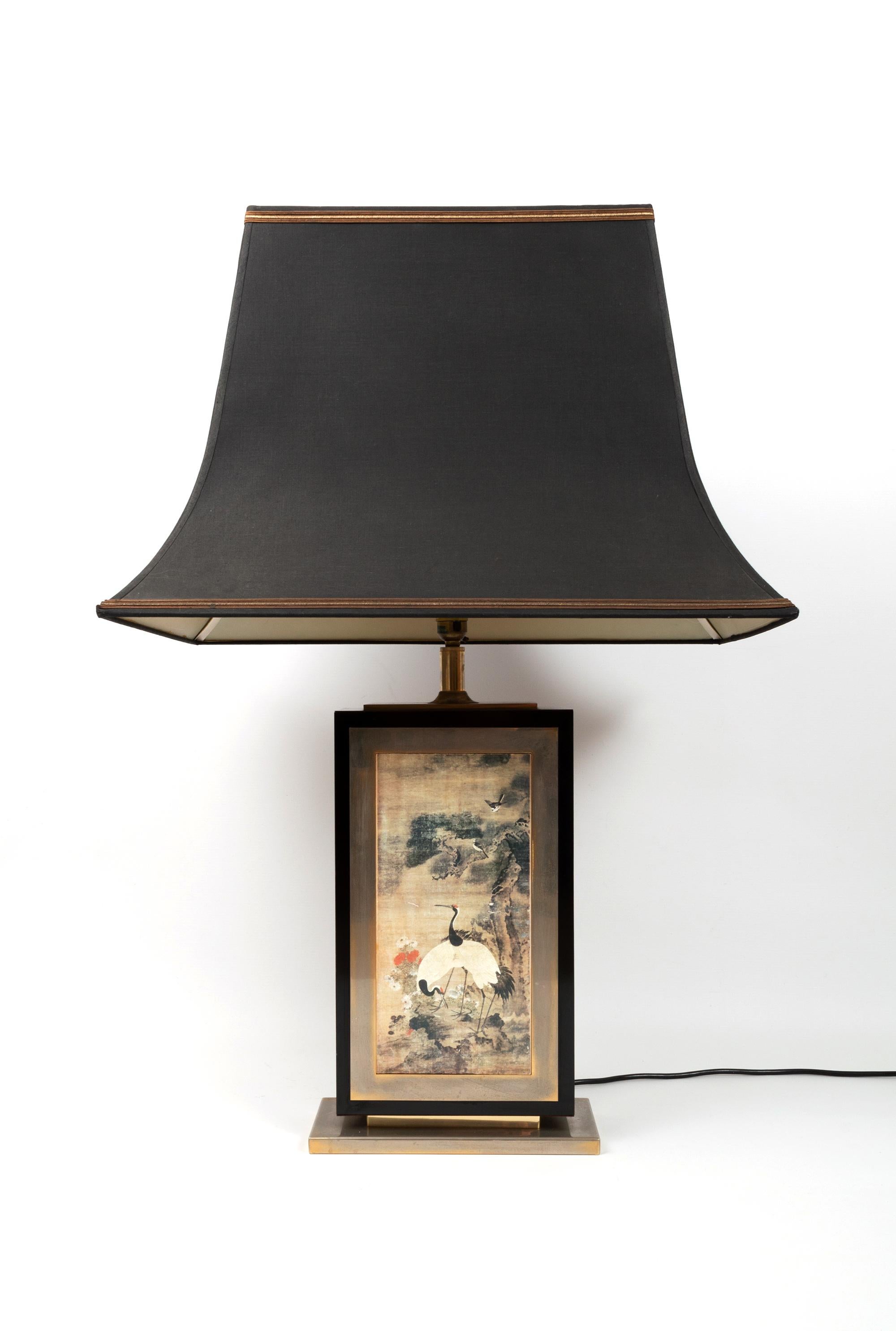 Pair of Large Brass & Lacquer Pagoda Lamps Jean-Claude Mahey, France, circa 1970 For Sale 6