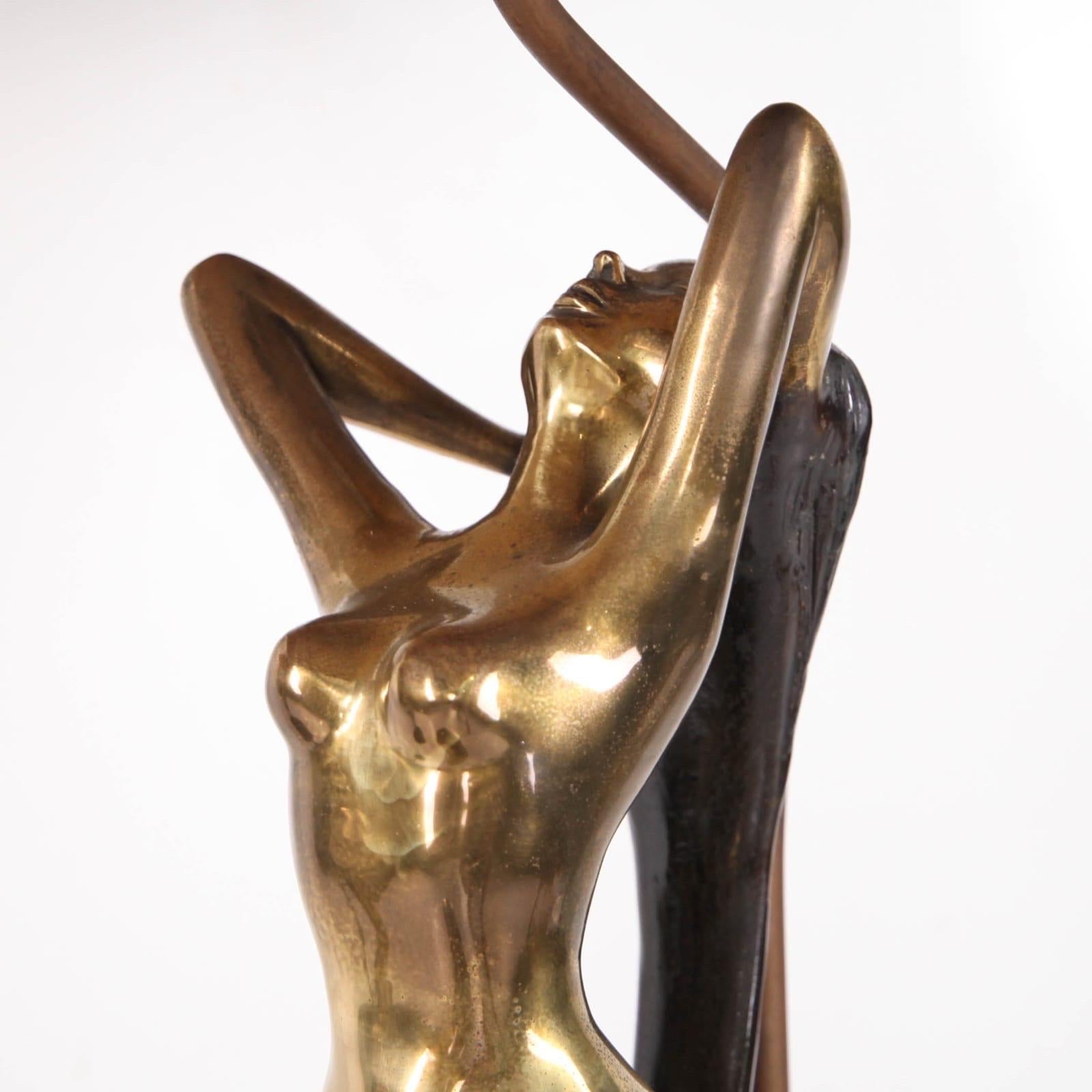 Paire de grandes lampes en laiton en vente 12